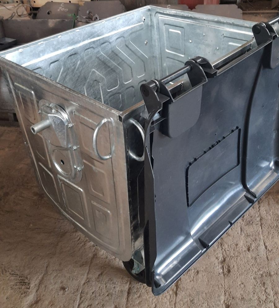 Євроконтейнер сталевий оцинкований ВСМ ЕКО, 1100 л, плоска кришка